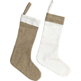  Fabric Figures, white, light natural, H: 26 cm, W: 16 cm, 6 pc [HOB-49506]