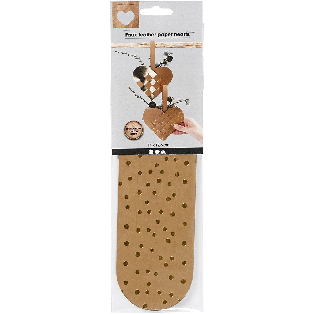 Juldekoration av läderpapper, tjocklek 0,55 mm, guld, 1 set [HOB-498831]