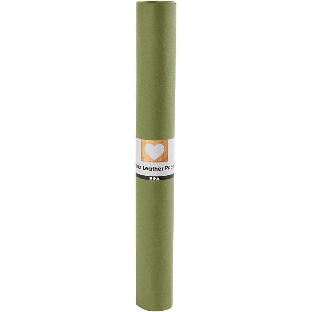 Läderpapper, B: 50 cm, enfärgad, 350 g, grön, 1 m/ 1 rl. [HOB-498941]