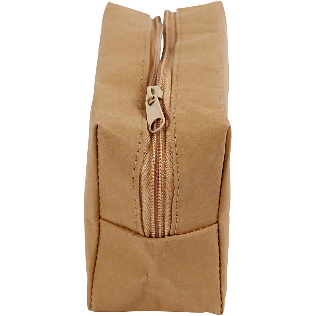 Sminkväska, stl. 16,5x6,5x10 cm, ljusbrun, 1 st. [HOB-498959]