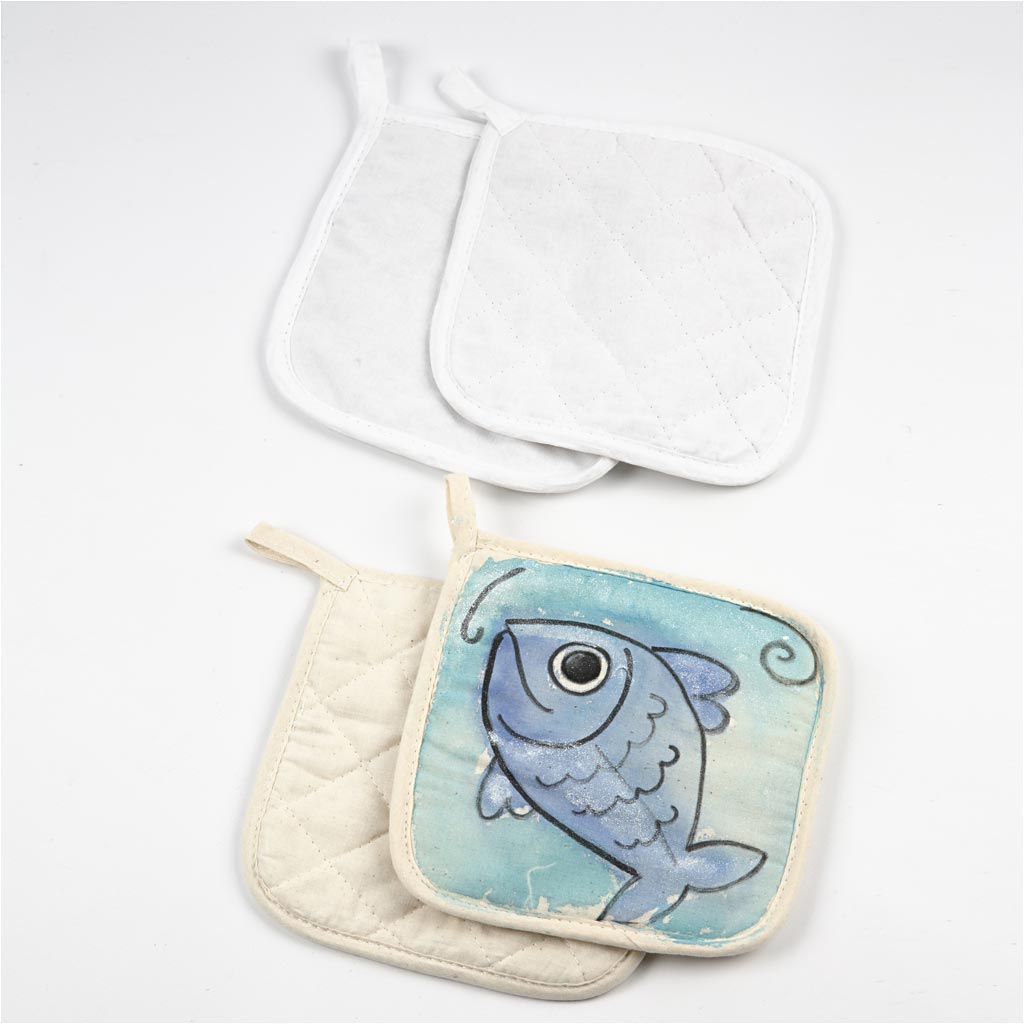 Grytlappar, stl. 20x20 cm, 115 g, ljusnatur, 4 st./ 1 förp. [HOB-499111]