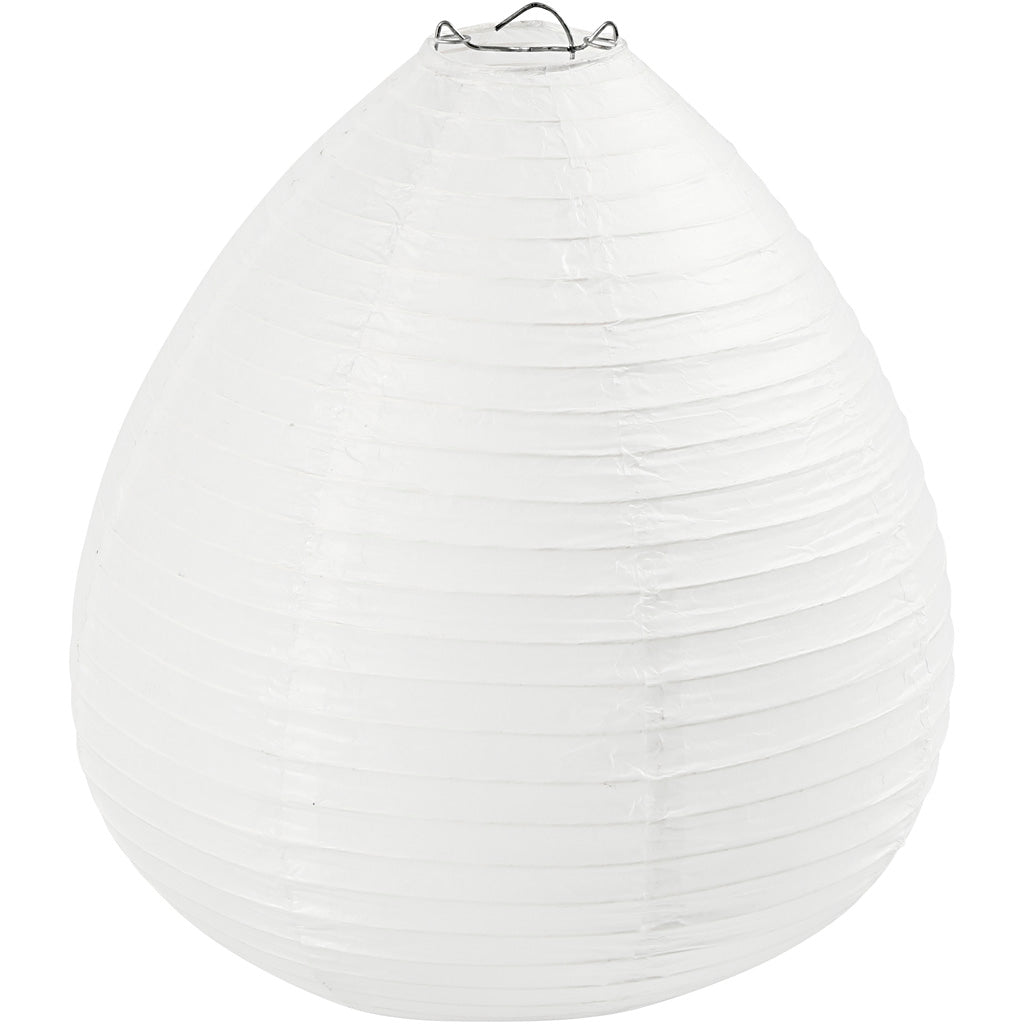 Rice paper lamp, Raindrop, H: 27 cm, dia. 25 cm, white