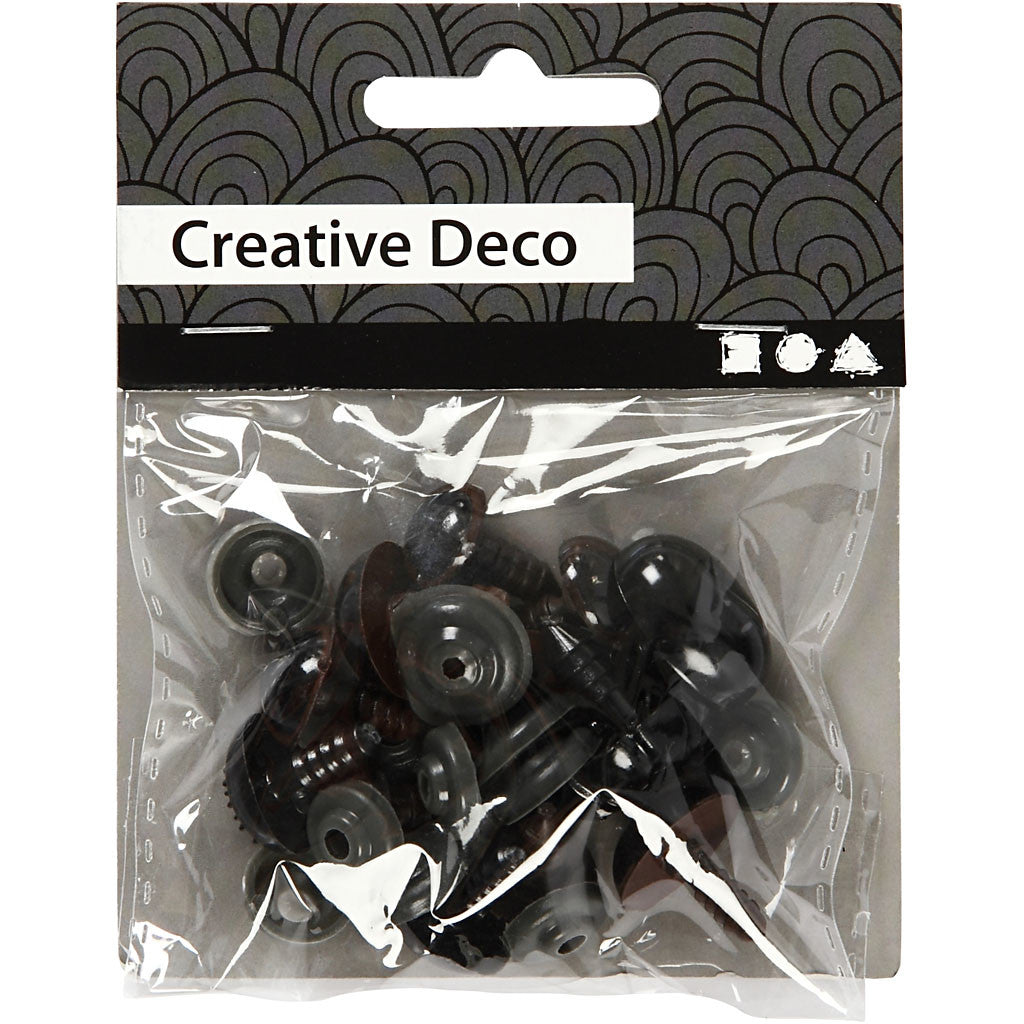 Nalleögon och nallenos, Dia. 10+12,5+15 mm, stl. 15+25 mm, 12 mix./ 1 förp. [HOB-500980]