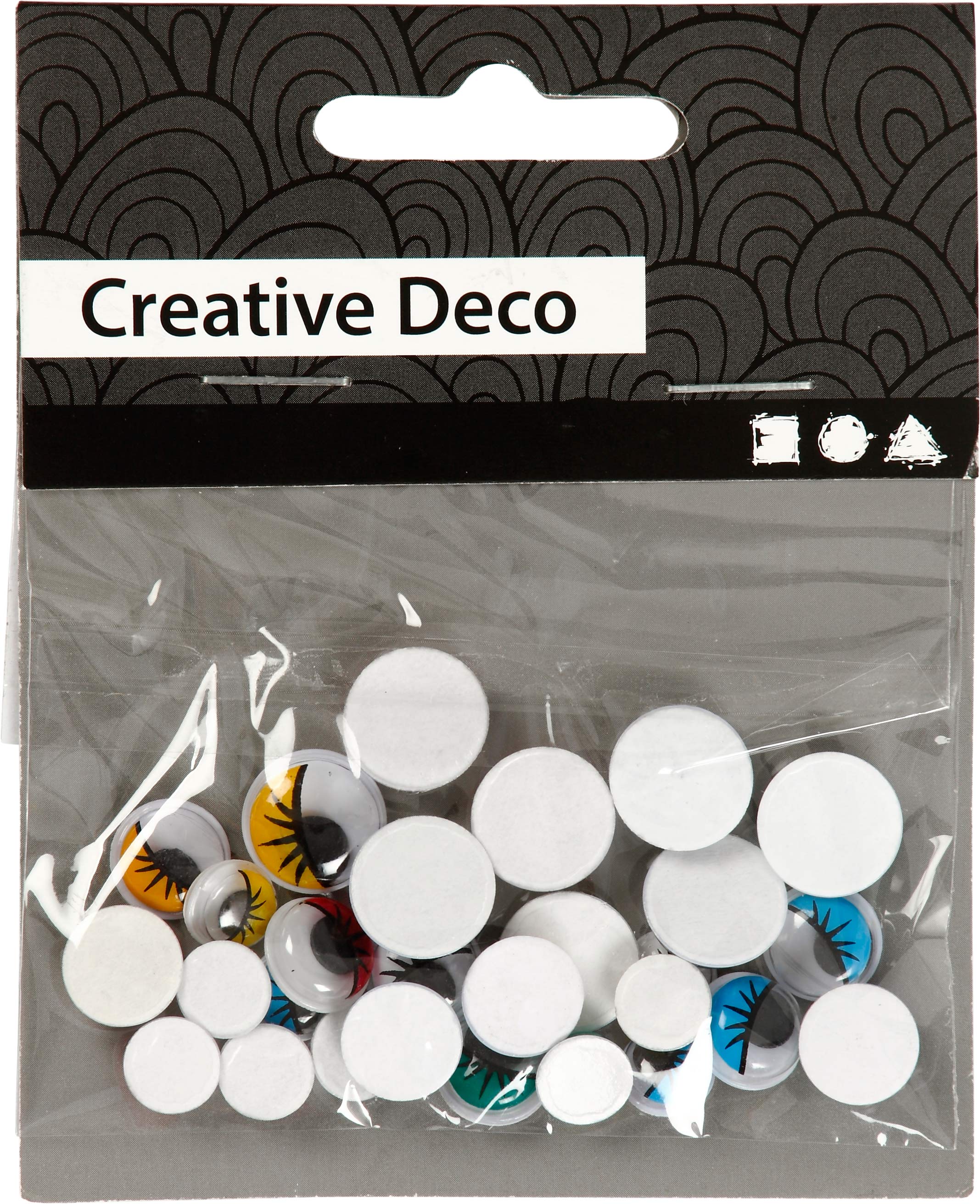 Rullögon, självhäftande, Dia. 8-12 mm, 30 mix./ 1 förp. [HOB-501182]