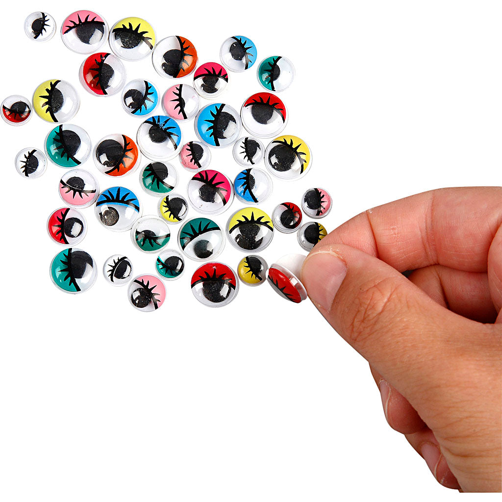 Googly Eyes, self-adhesive, dia. 8-12 mm, 300 asstd.