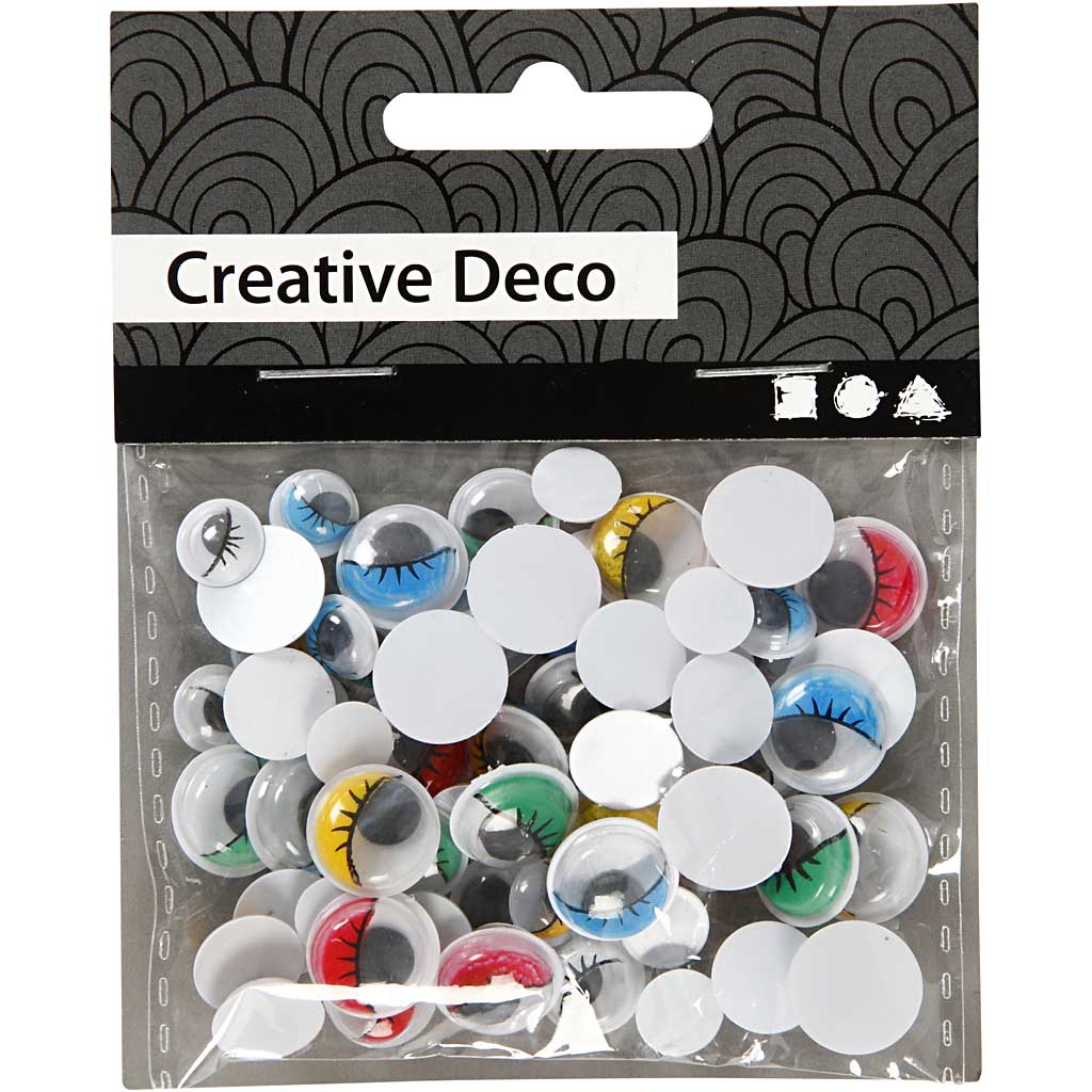 Rullögon, ej självhäftande, Dia. 8-12 mm, 36 mix./ 1 förp. [HOB-501242]