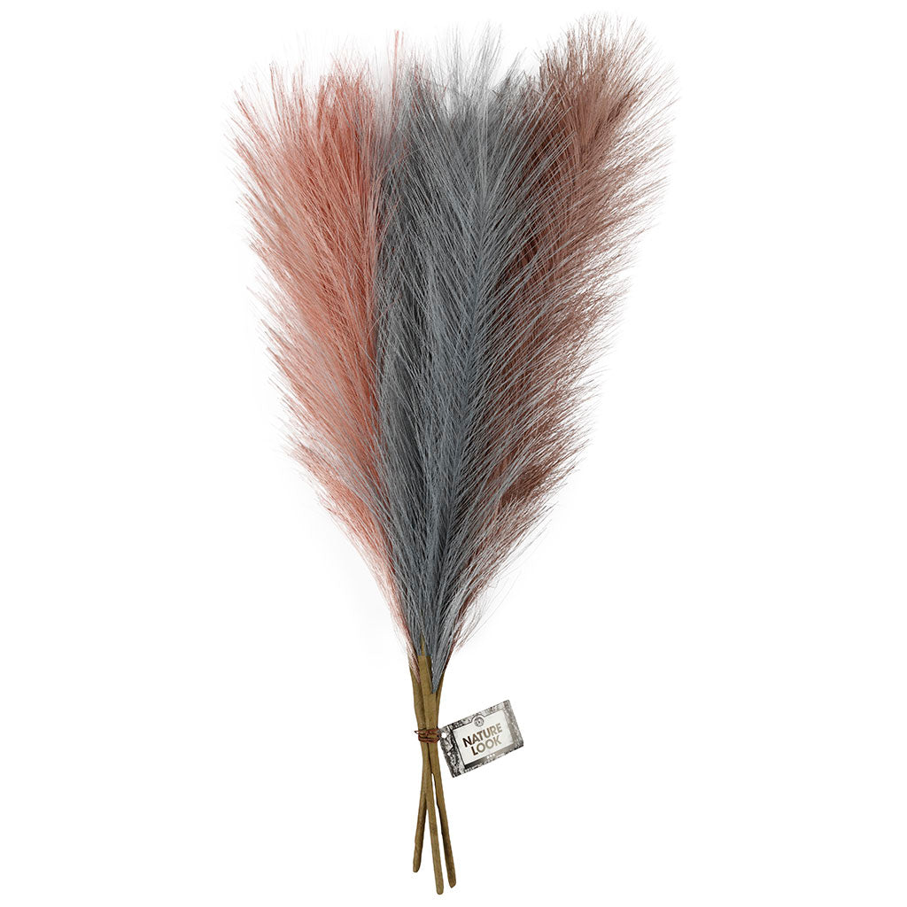 Pampasgräs, L: 50 cm, dusty blue, frostad lila, gml. rosa, 3 st./ 1 bunt [HOB-50206]