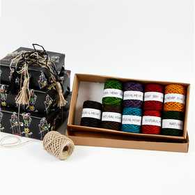 Naturhampa - sortiment, tjocklek 1-2 mm, mixade färger, 10x30 m/ 1 förp. [HOB-50315]