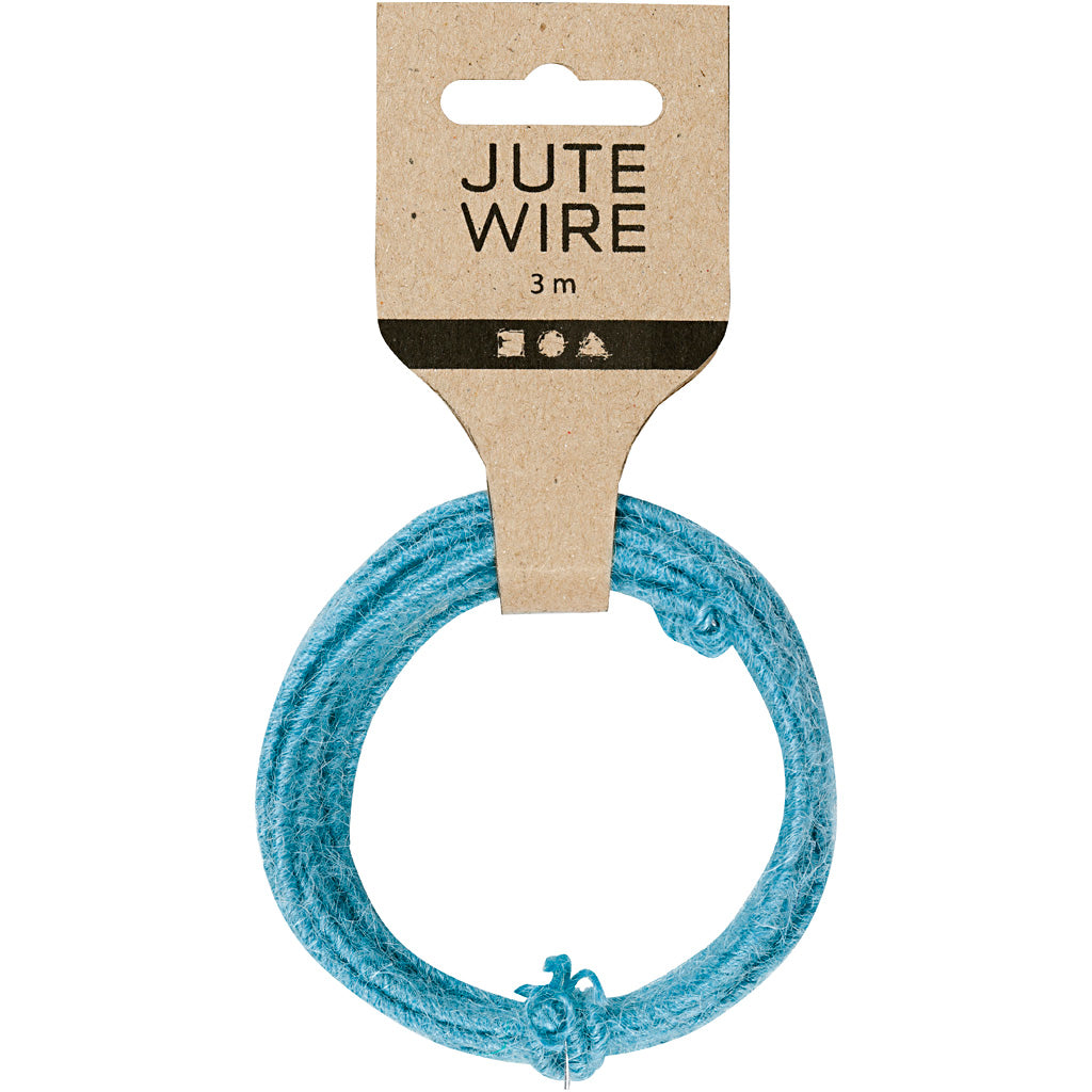 Jute Wire, tjocklek 2-4 mm, himmelsblå, 3 m/ 1 förp. [HOB-503495]