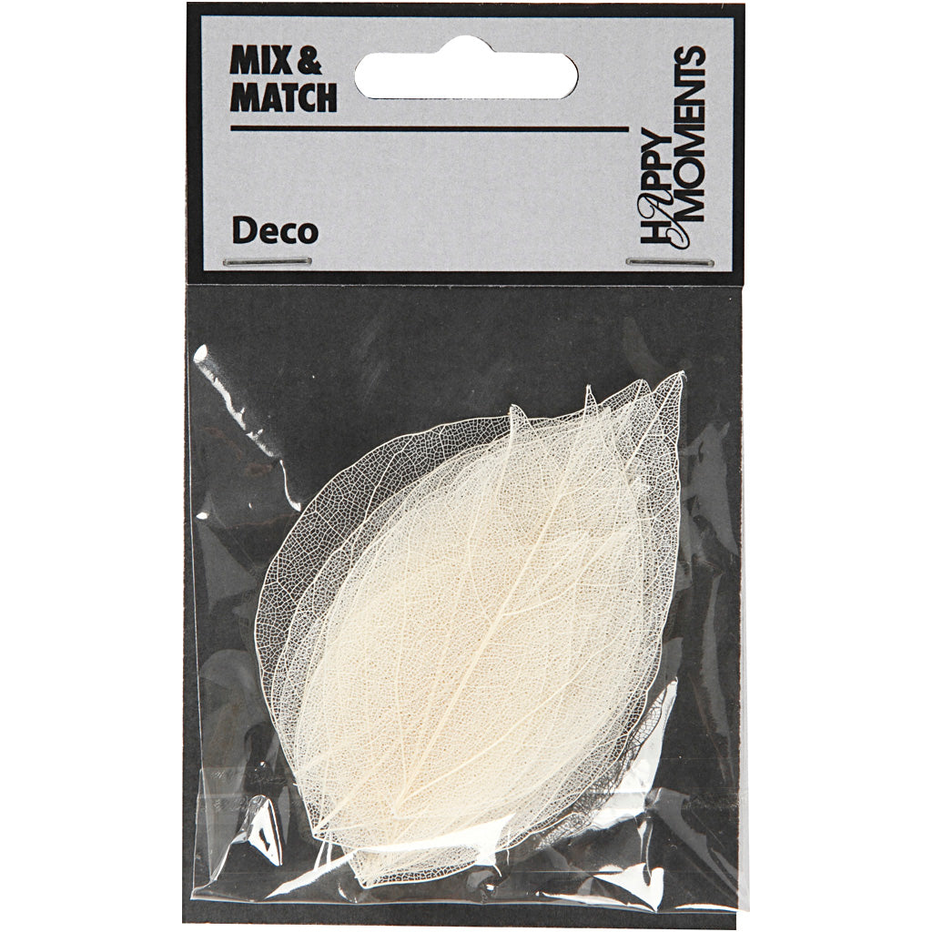 Skelettblad, L: 6-8 cm, vit, 20 st./ 1 förp. [HOB-504491]