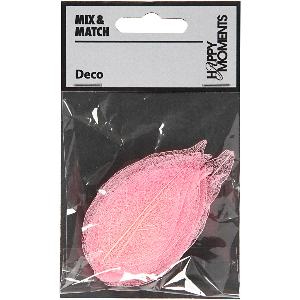 Skelettblad, L: 6-8 cm, ljusröd, 20 st./ 1 förp. [HOB-504496]