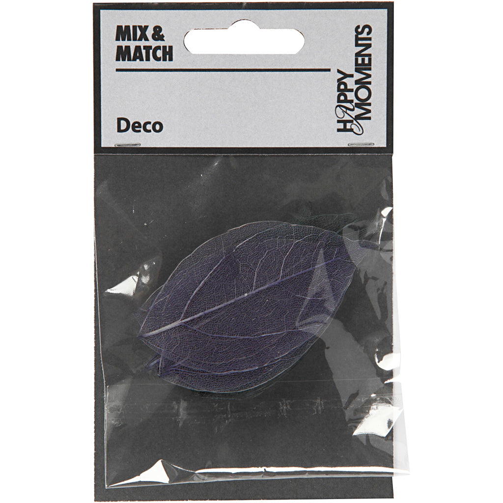 Skelettblad, L: 6-8 cm, blå, 20 st./ 1 förp. [HOB-504497]