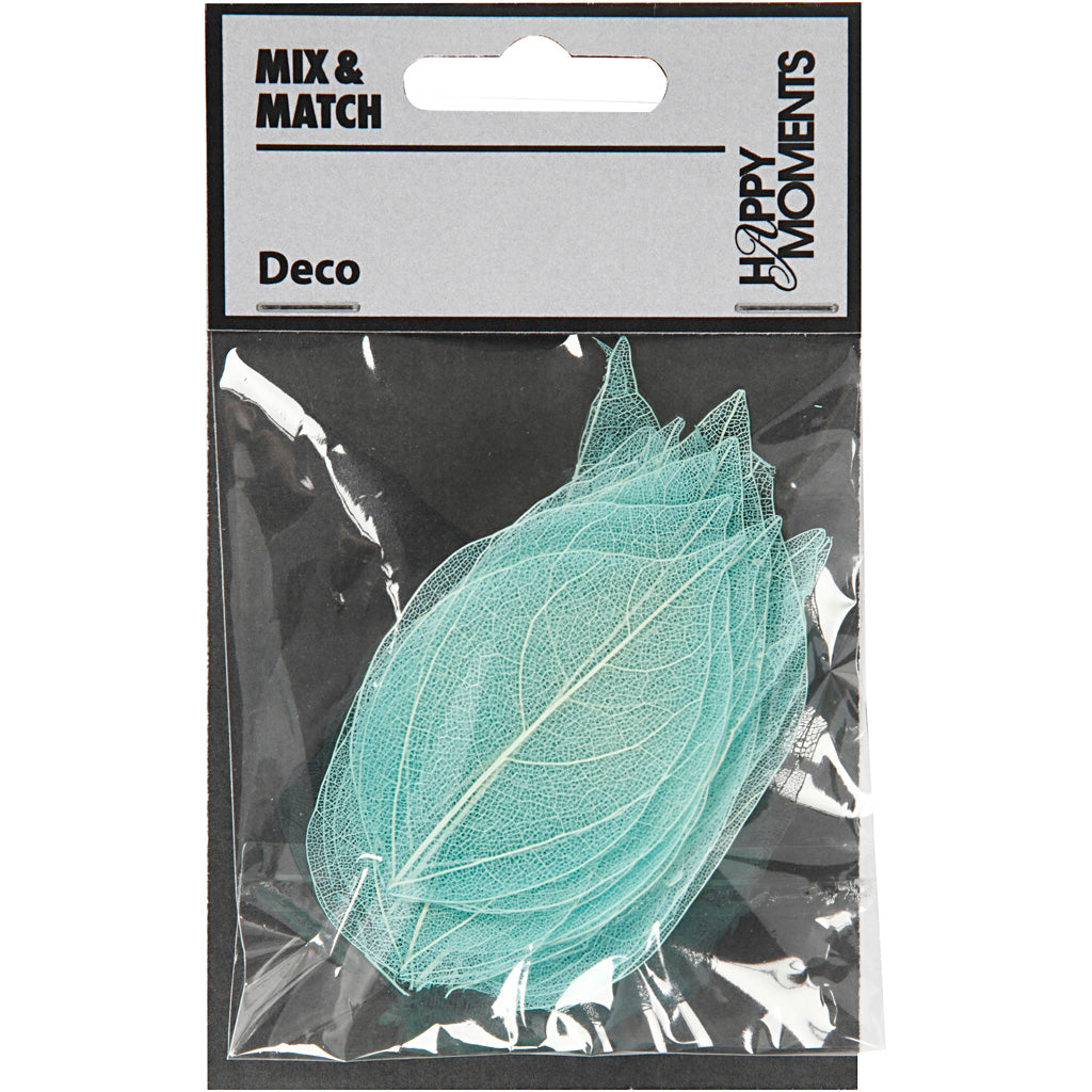 Skelettblad, L: 6-8 cm, ljusblå, 20 st./ 1 förp. [HOB-504498]