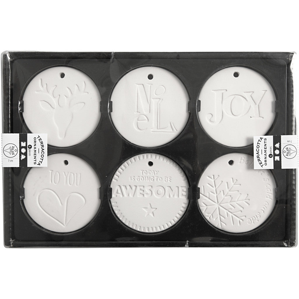 Dekorationer, stl. 7x7 cm, tjocklek 0,6 cm, vit, 6 st./ 1 förp. [HOB-504940]