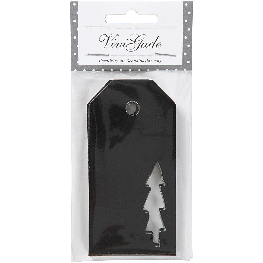 Manillamärken, stl. 5x10 cm, 300 g, svart, 15 st./ 1 förp. [HOB-50994]