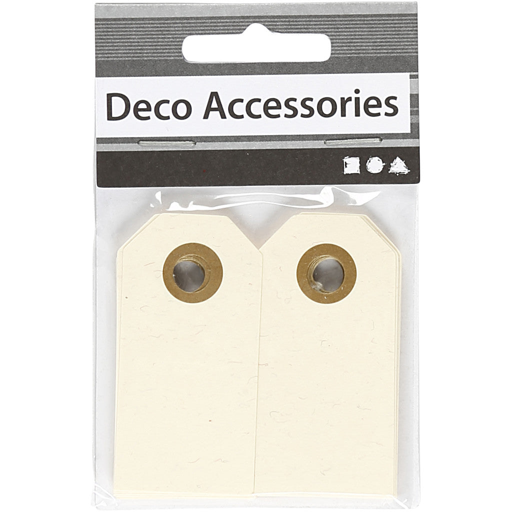 Manillamärken, stl. 3x6 cm, 250 g, cream, 30 st./ 1 förp. [HOB-510030]