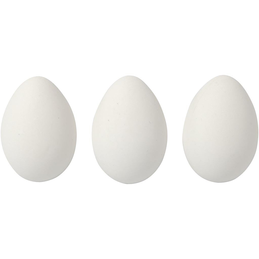 Ägg, H: 6 cm, vit, 12 st./ 1 förp. [HOB-51024]