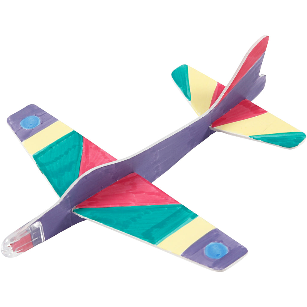 Flygplan, L: 19 cm, B: 17,5 cm, vit, 2 st./ 1 förp. [HOB-51232]