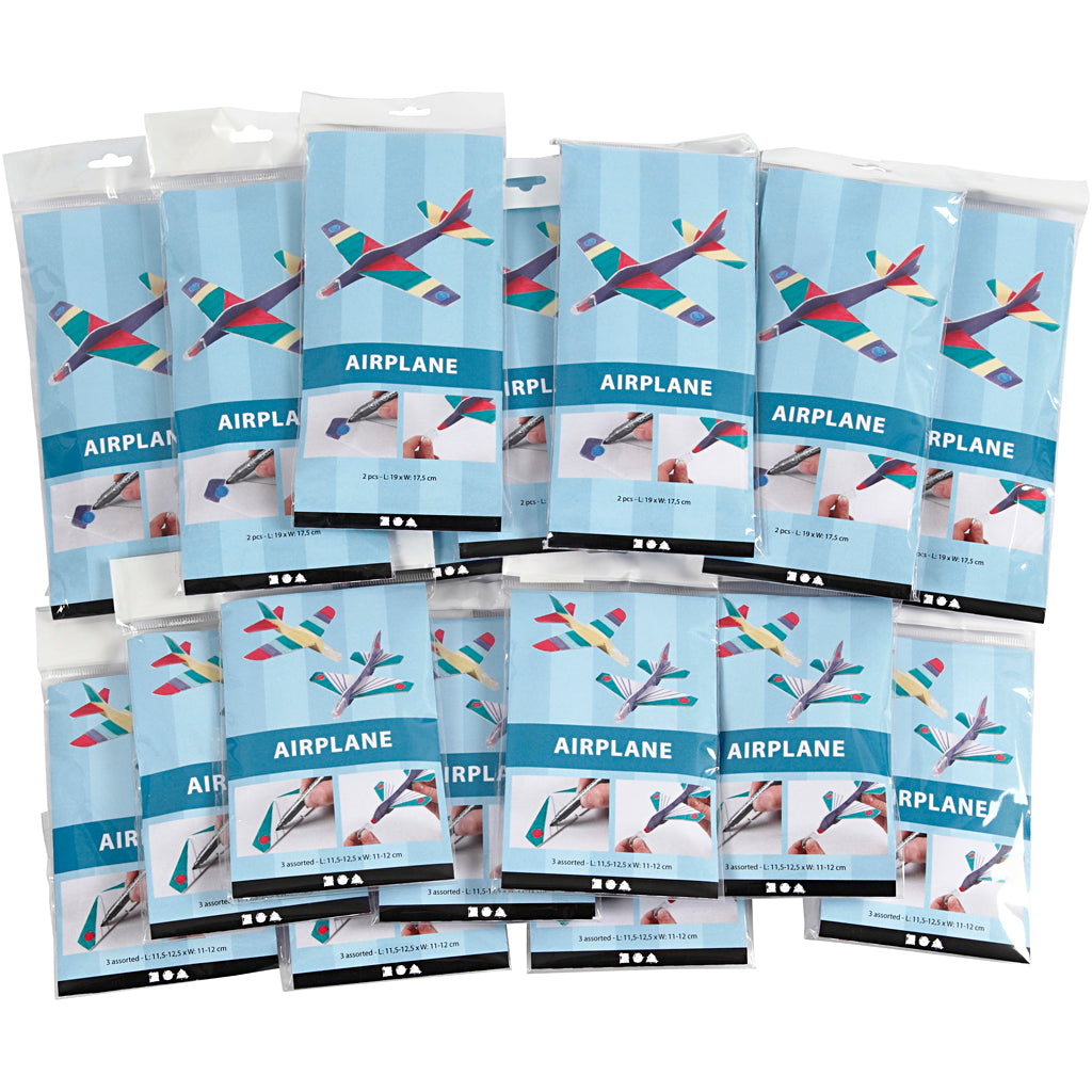 Flygplan, L: 11,5-19 cm, B: 11-17,5 cm, vit, 50 st./ 1 förp. [HOB-51234]