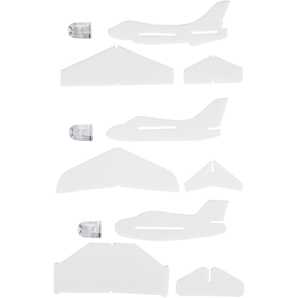Flygplan, L: 11,5-19 cm, B: 11-17,5 cm, vit, 50 st./ 1 förp. [HOB-51234]