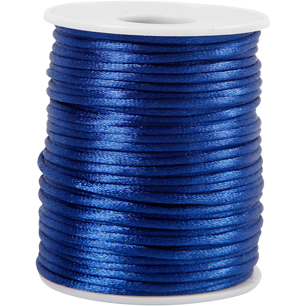 Satin Cord, thickness 2 mm, dark blue, 50m/ 1 roll