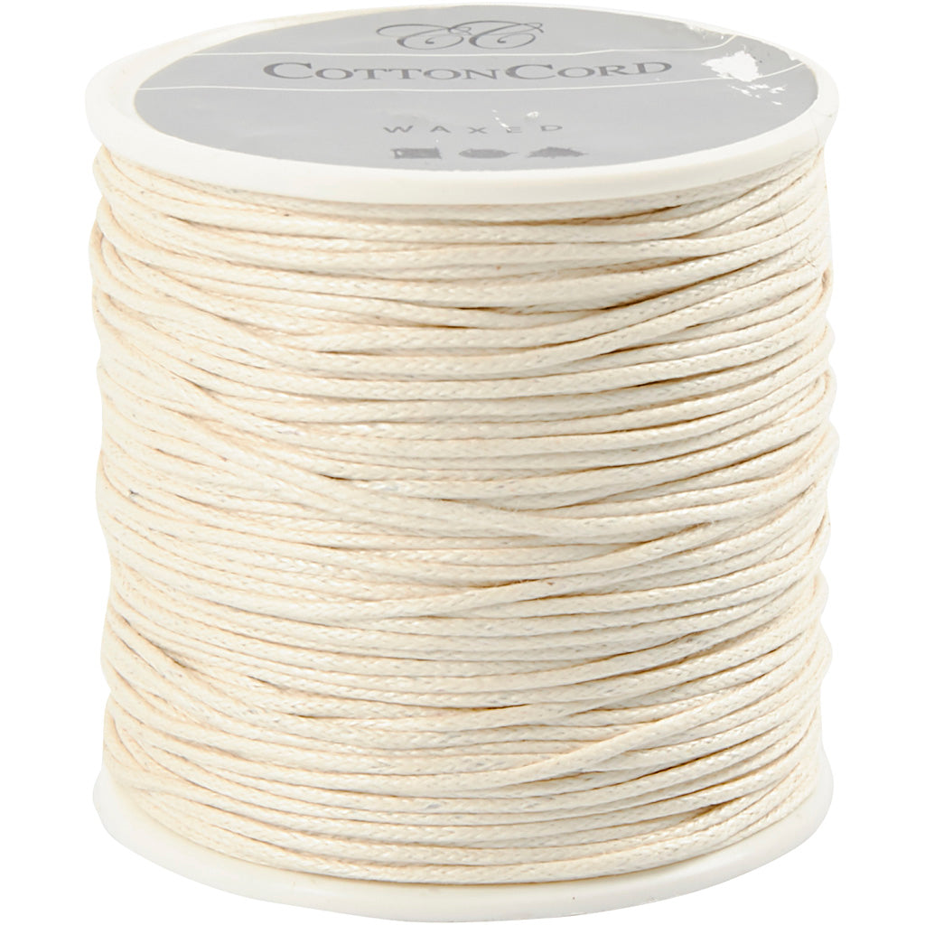 Cotton Cord, thickness 1 mm, off-white, 40 m/ 1 roll