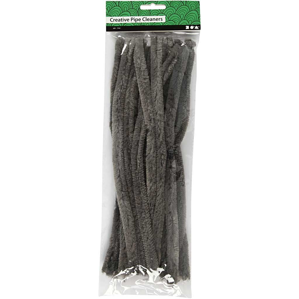 Piprensare, L: 30 cm, tjocklek 15 mm, grå, 15 st./ 1 förp. [HOB-51627]