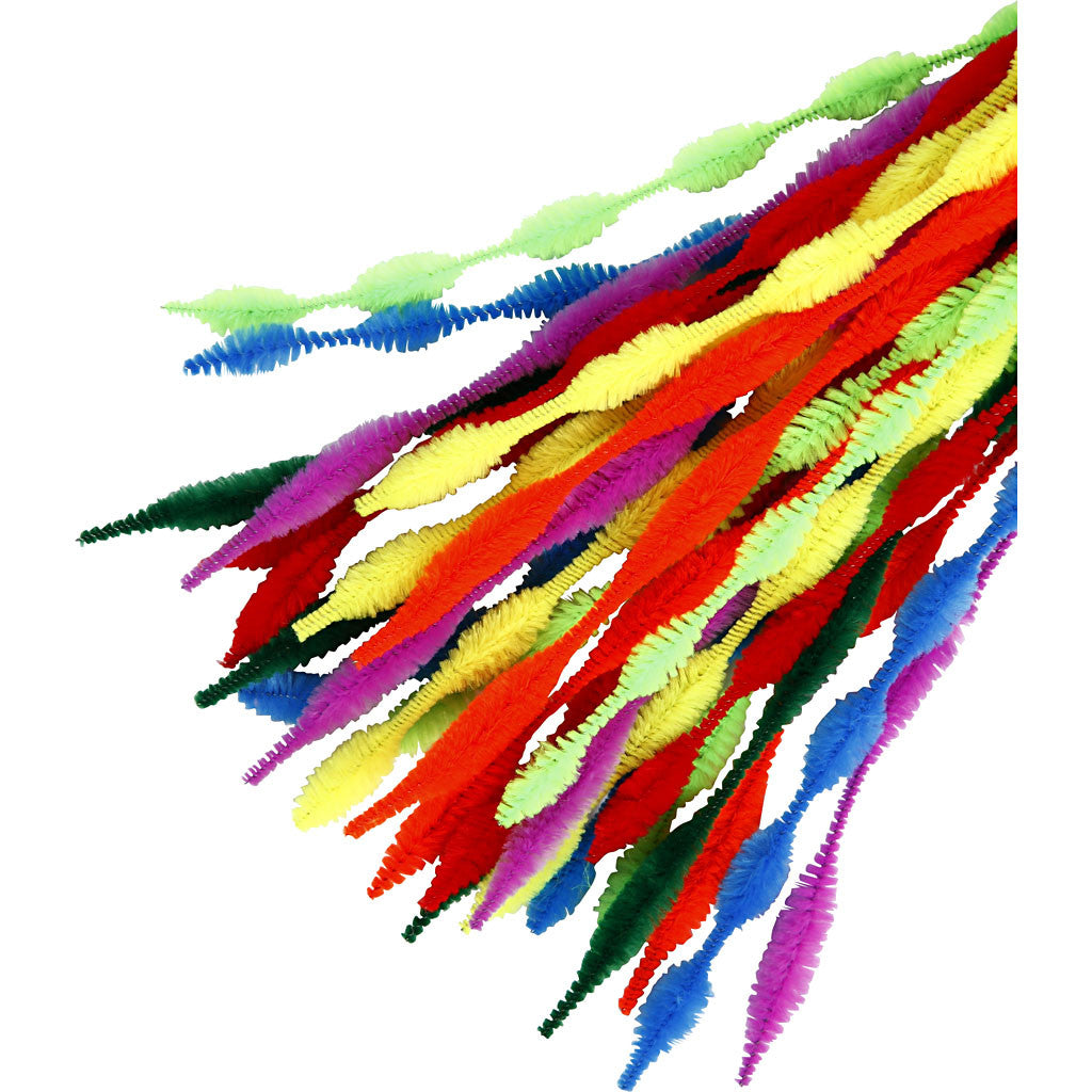 Piprensare, figurklippta, L: 30 cm, tjocklek 5-12 mm, mixade färger, 28 mix./ 1 förp. [HOB-51631]