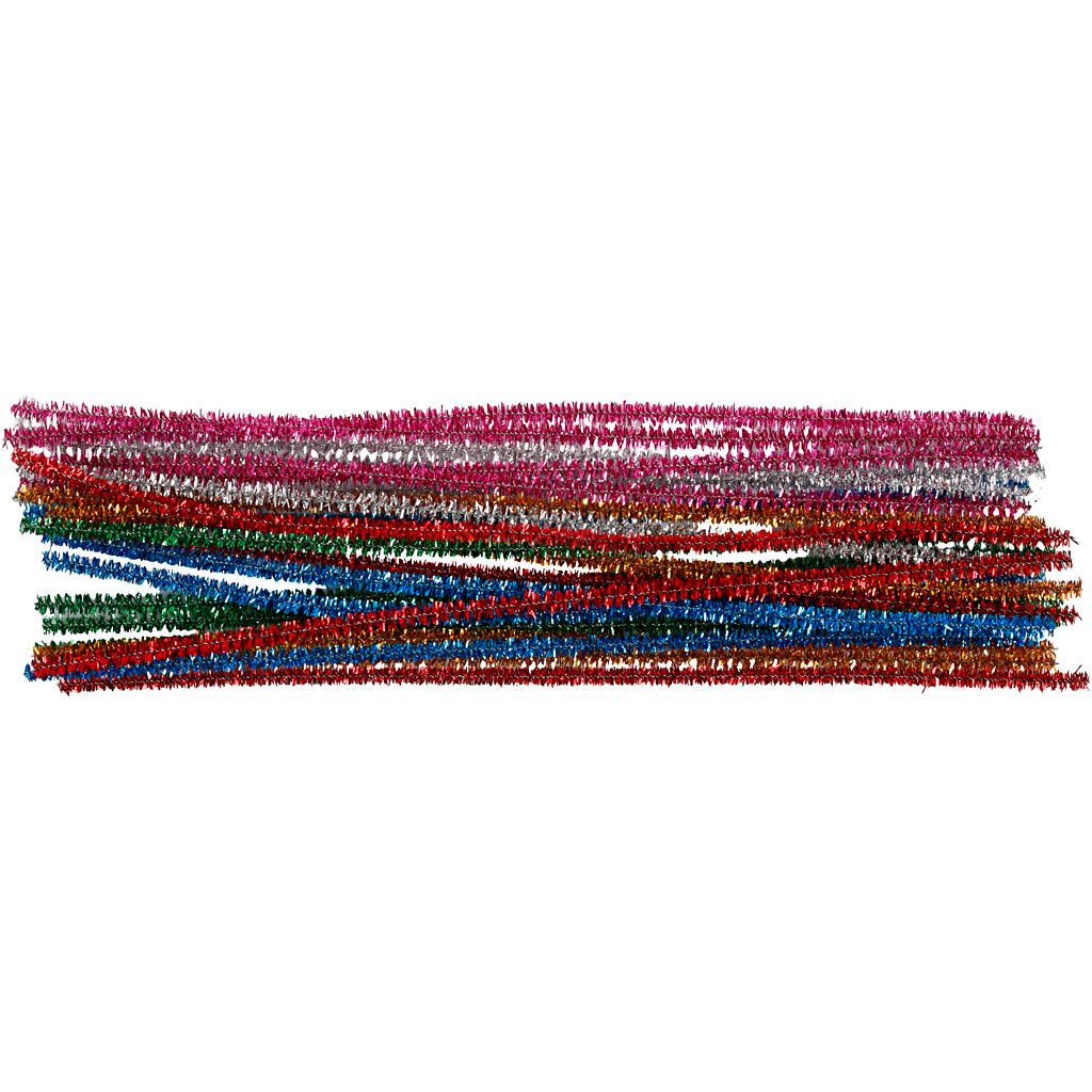 Piprensare, L: 30 cm, tjocklek 6 mm, glitter, starka färger, 24 mix./ 1 förp. [HOB-51648]
