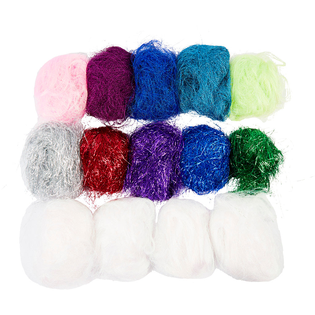 Plastic Fibres, assorted colours, 500 g