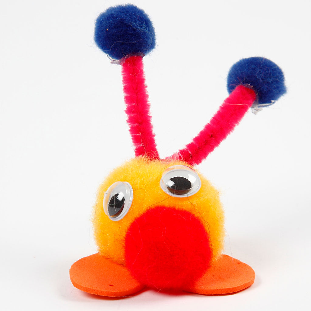 Pompoms, Dia. 5-40 mm, ca. 720 st., mixade färger, 200 g/ 1 förp. [HOB-51890]