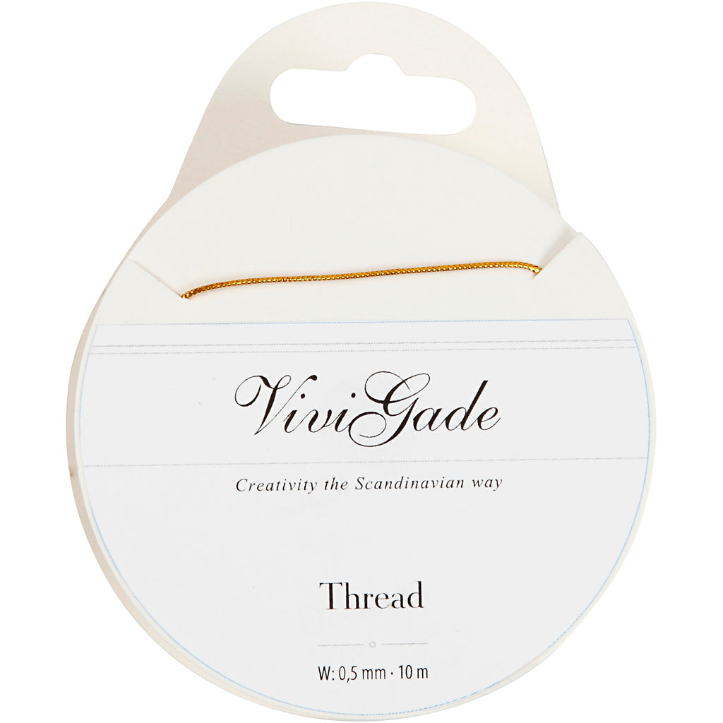 Thread, gold, thickness 0,5 mm, 10 m/ 1 roll [HOB51960]