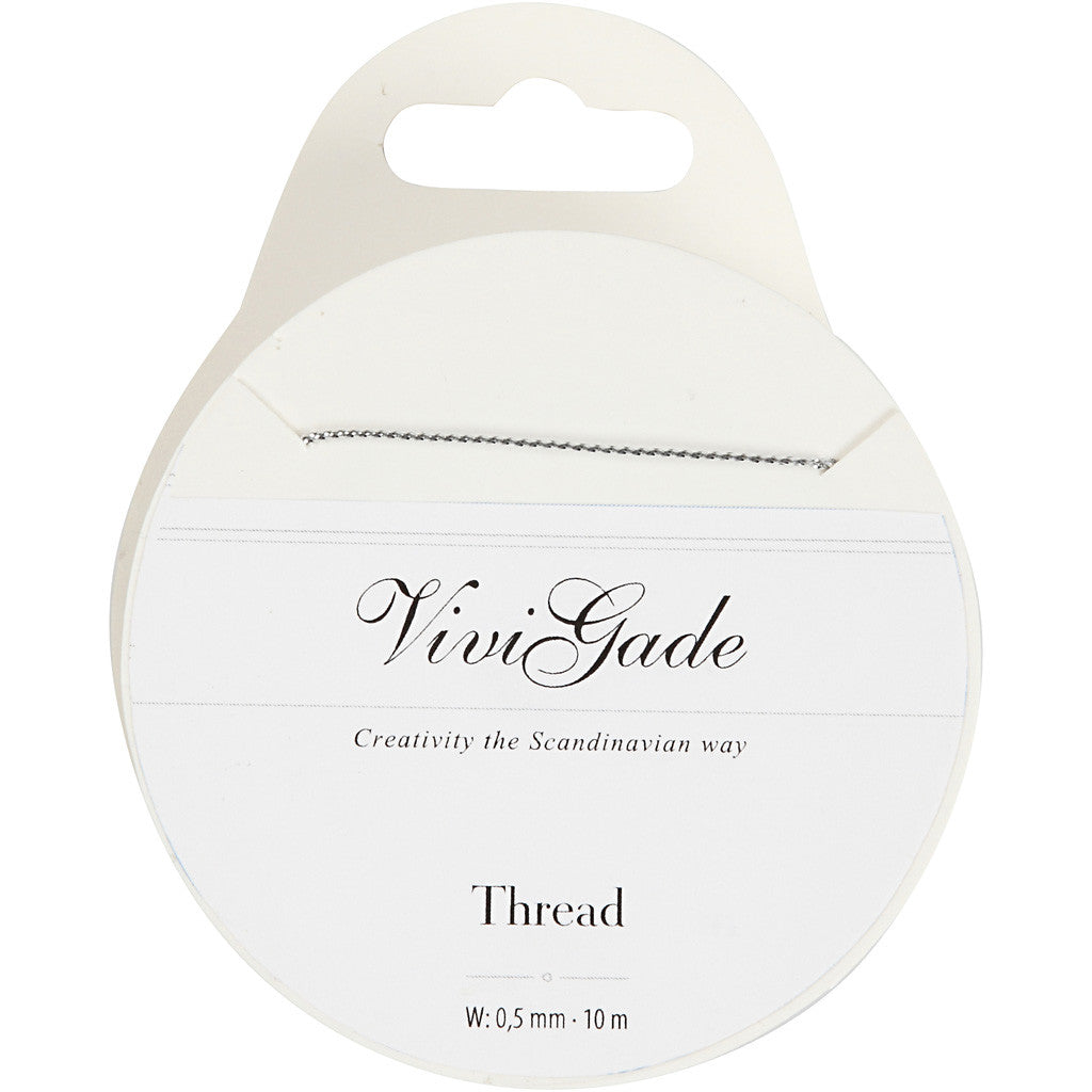 Tråd, tjocklek 0,5 mm, silver, 10 m/ 1 rl. [HOB-51961]