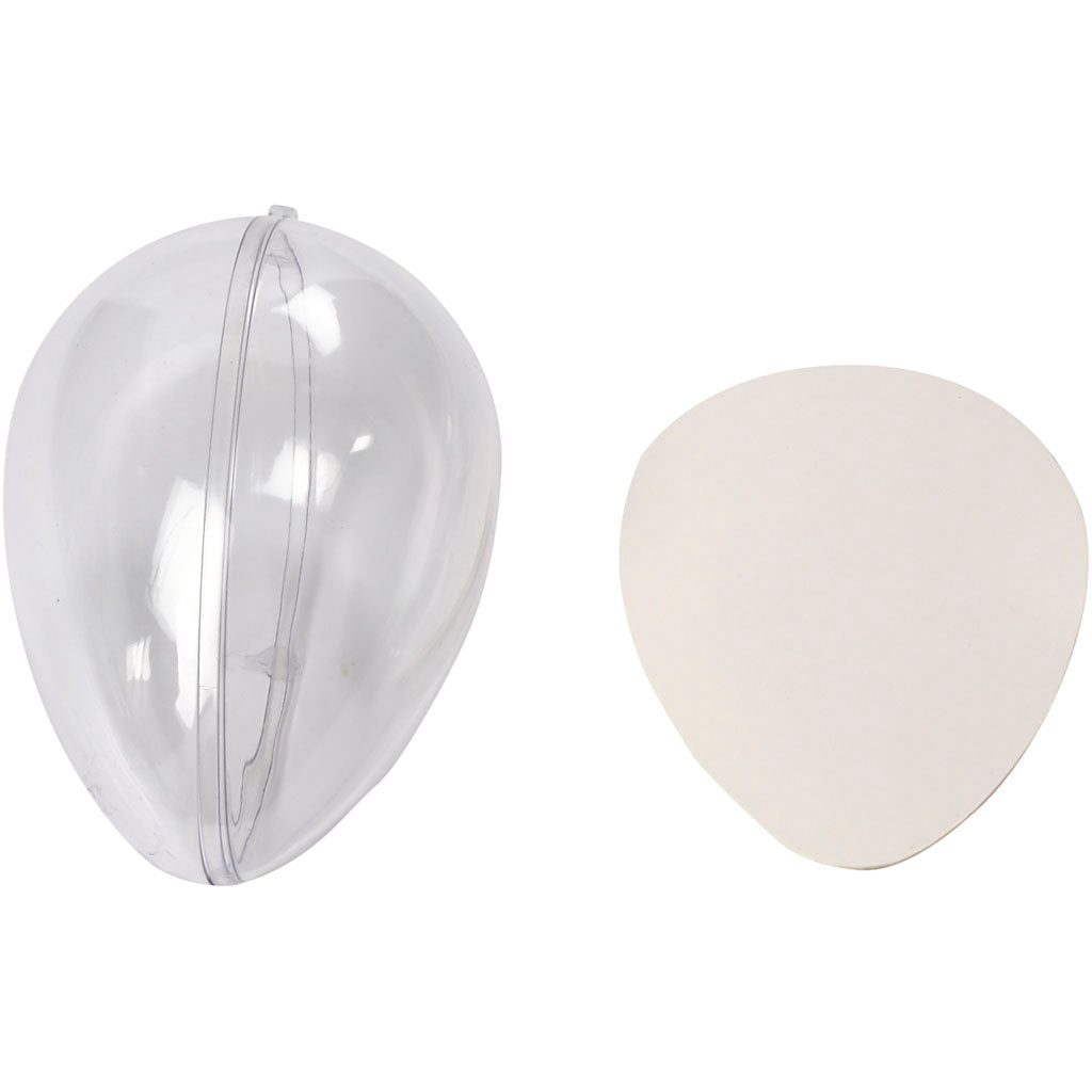 Egg-Shaped Baubles to Decorate, H: 9 cm, 5 set/ 1 pack [HOB52146]