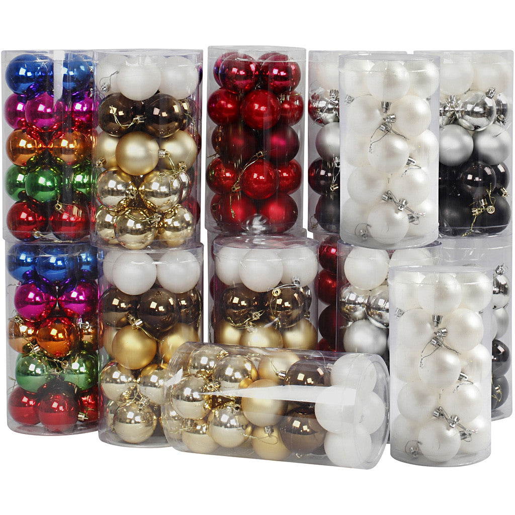 Julgranskulor, Dia. 6 cm, Innehållet kan variera , 24x20 st./ 1 förp. [HOB-52166]