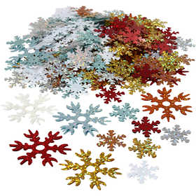 Paljetter, stl. 25+45 mm, mixade färger, 250 g/ 1 förp. [HOB-52181]