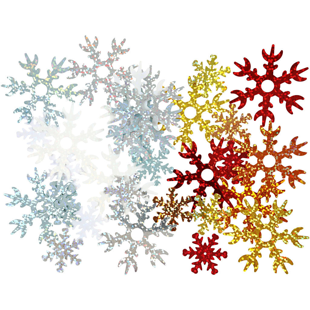 Paljetter, stl. 25+45 mm, mixade färger, 250 g/ 1 förp. [HOB-52181]