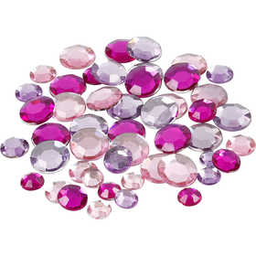 Rhinestones, Runda, stl. 6+9+12 mm, lila, 360 st./ 1 förp. [HOB-52182]
