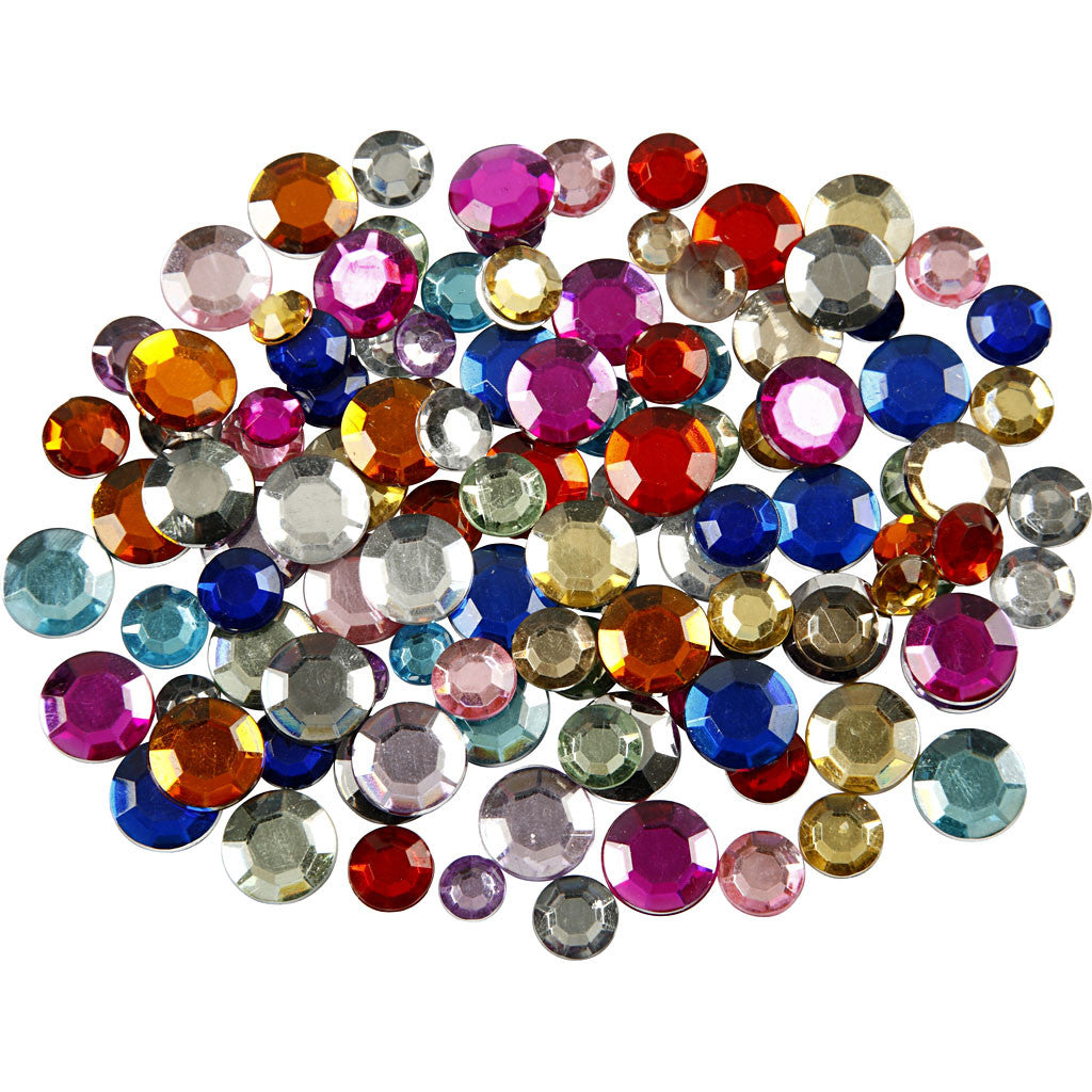 Rhinestones, Runda, Dia. 6+9+12 mm, mixade färger, 3600 st./ 1 förp. [HOB-52201]