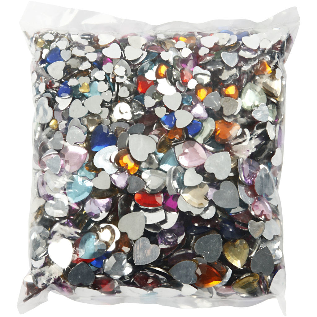 Rhinestones, Dia. 6+10+14 mm, mixade färger, 2520 st./ 1 förp. [HOB-52233]