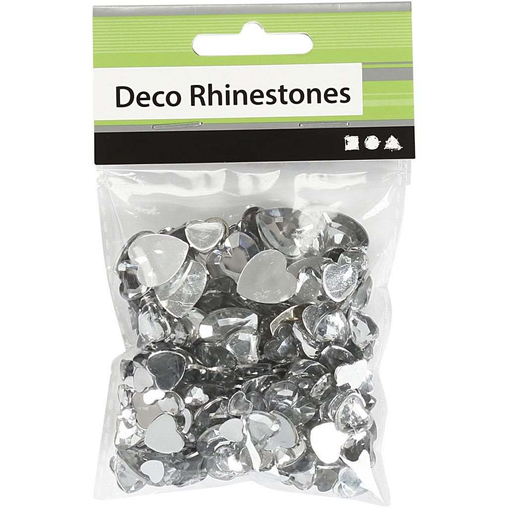 Rhinestones, stl. 6+10+14 mm, silver, 252 st./ 1 förp. [HOB-52242]