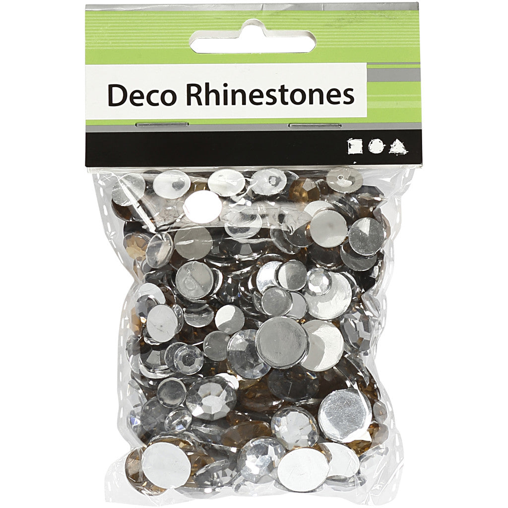 Rhinestones, Runda, stl. 6+9+12 mm, gyllen olja, 360 st./ 1 förp. [HOB-52245]