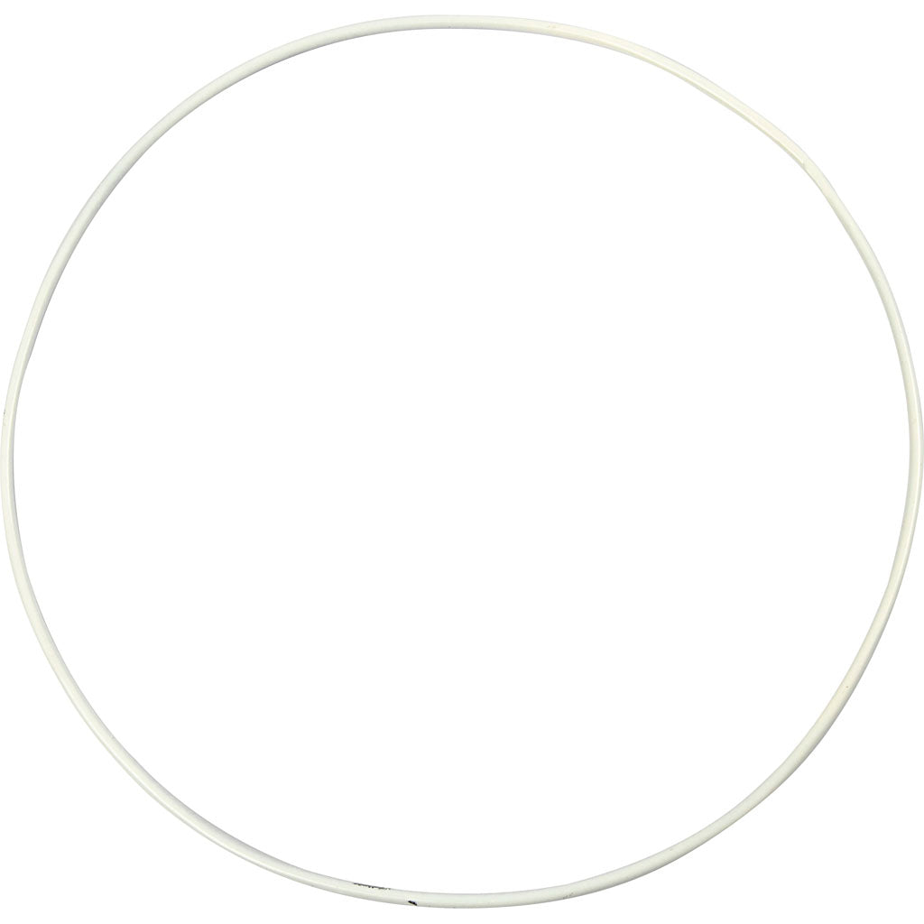 Metal Wire Ring, dia. 20 cm, thickness 3 mm, white, 5 pc