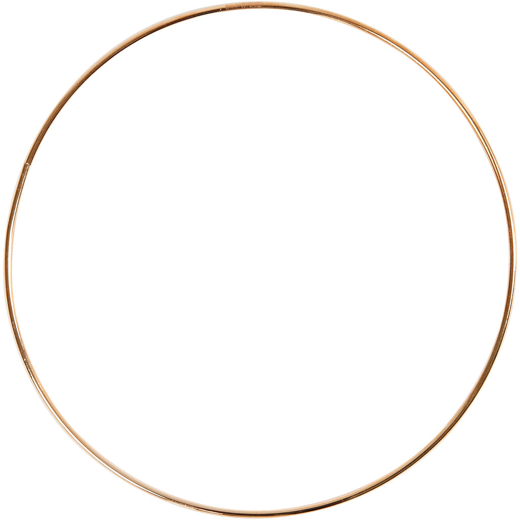 Metal Wire Ring, dia. 20 cm, thickness 3 mm, gold
