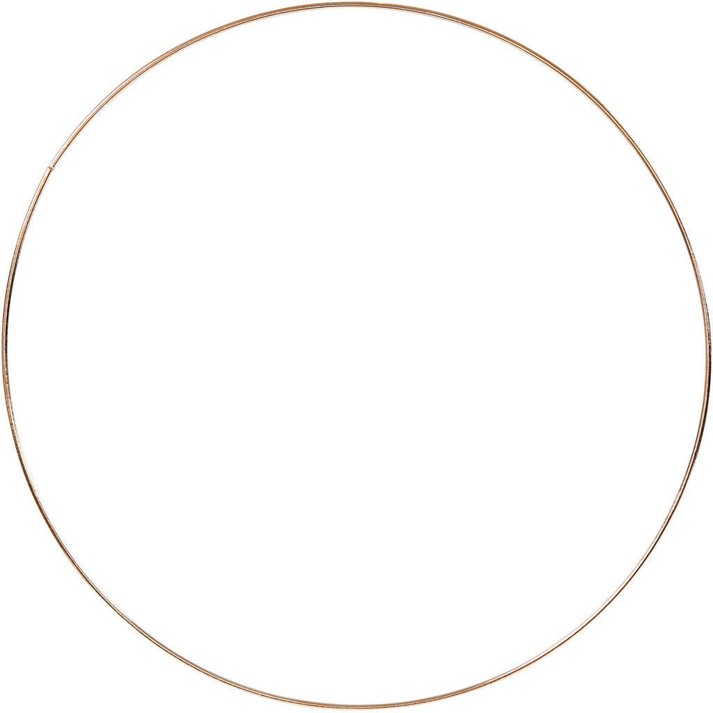 Metal Wire Ring, dia. 30 cm, thickness 3 mm, gold