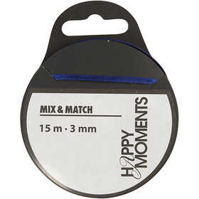 Satinband, B: 3 mm, mörkblå, 15 m/ 1 rl. [HOB-524504]