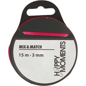 Satinband, B: 3 mm, rosa, 15 m/ 1 rl. [HOB-524509]