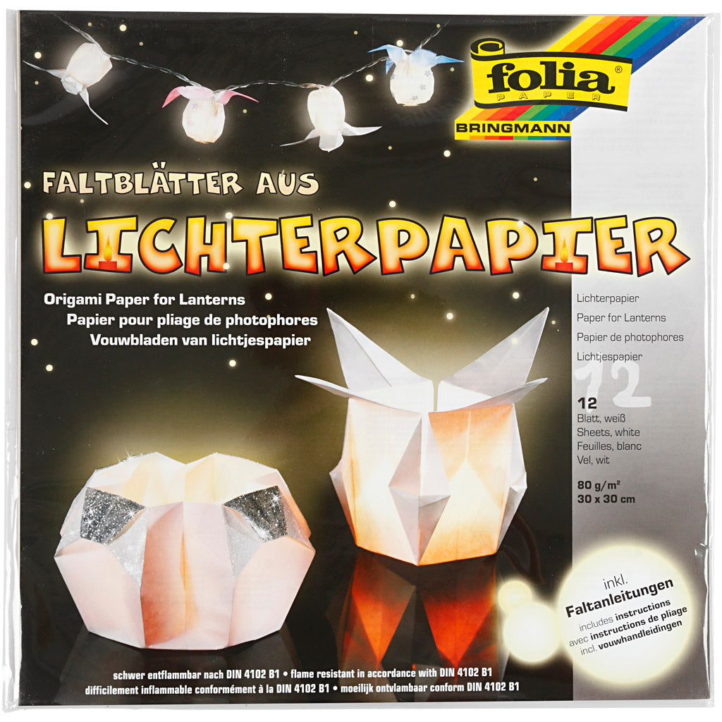 Ljuspapper, ark 30x30 cm, 80 g, vit, 12 ark/ 1 förp. [HOB-536151]