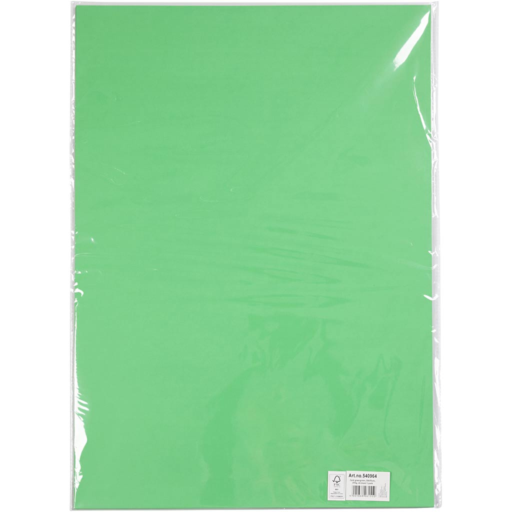 Kartong, ark 50x70 cm, 270 g, gräsgrön, 10 ark/ 1 förp. [HOB-540964]
