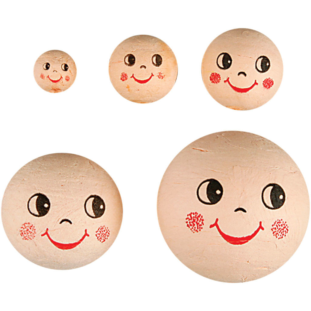 Huvuden, Dia. 12+18+22+30+40 mm, ivory, 100 st./ 1 förp. [HOB-54200]